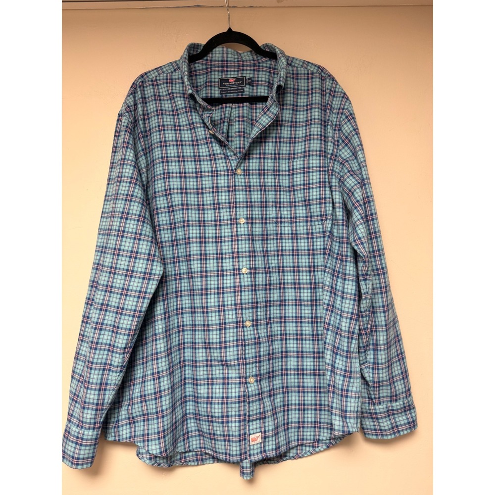 Vineyard Vines Classic Fit Murray Performance Plaid Button Down Shirt XXL‎